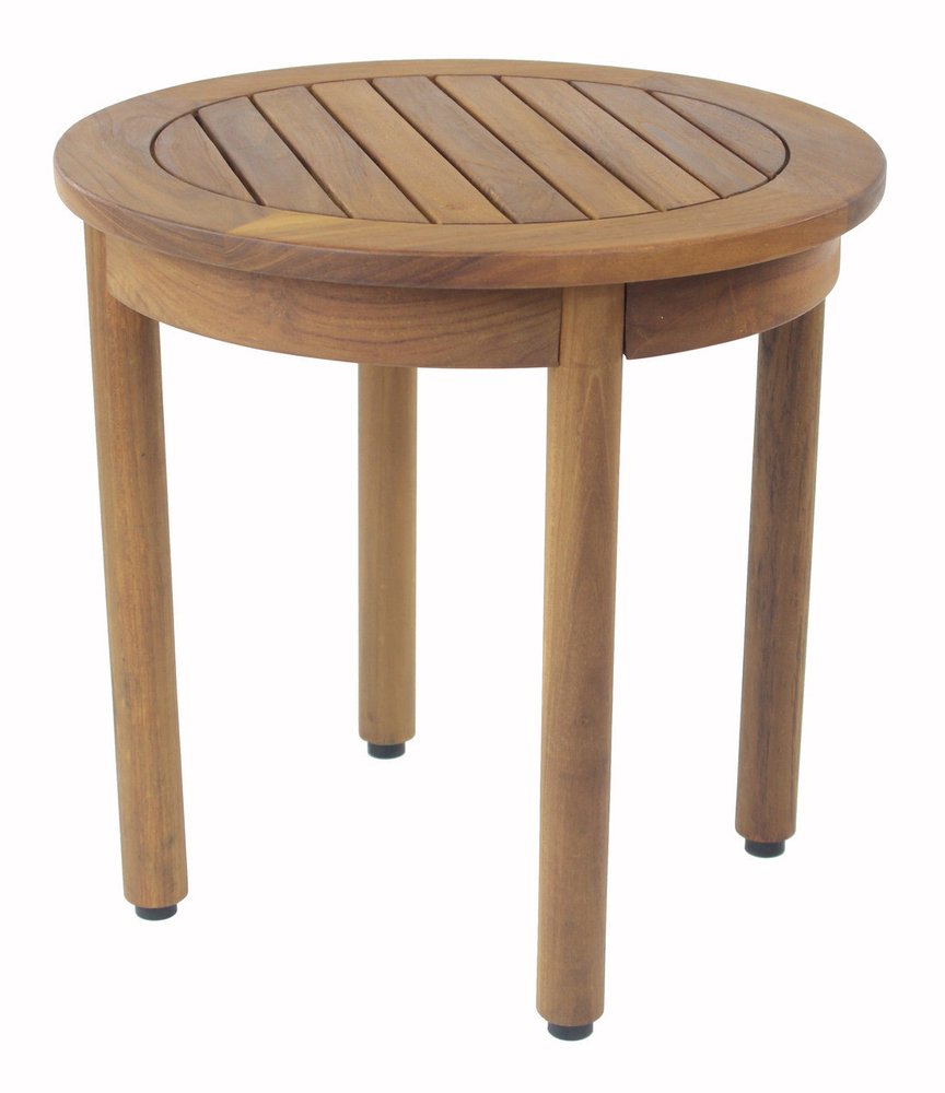 18" X 18" Brown Teak Circular Shower Bench