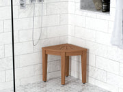 18" X 16" Brown Teak Corner Rectangular Shower Bench