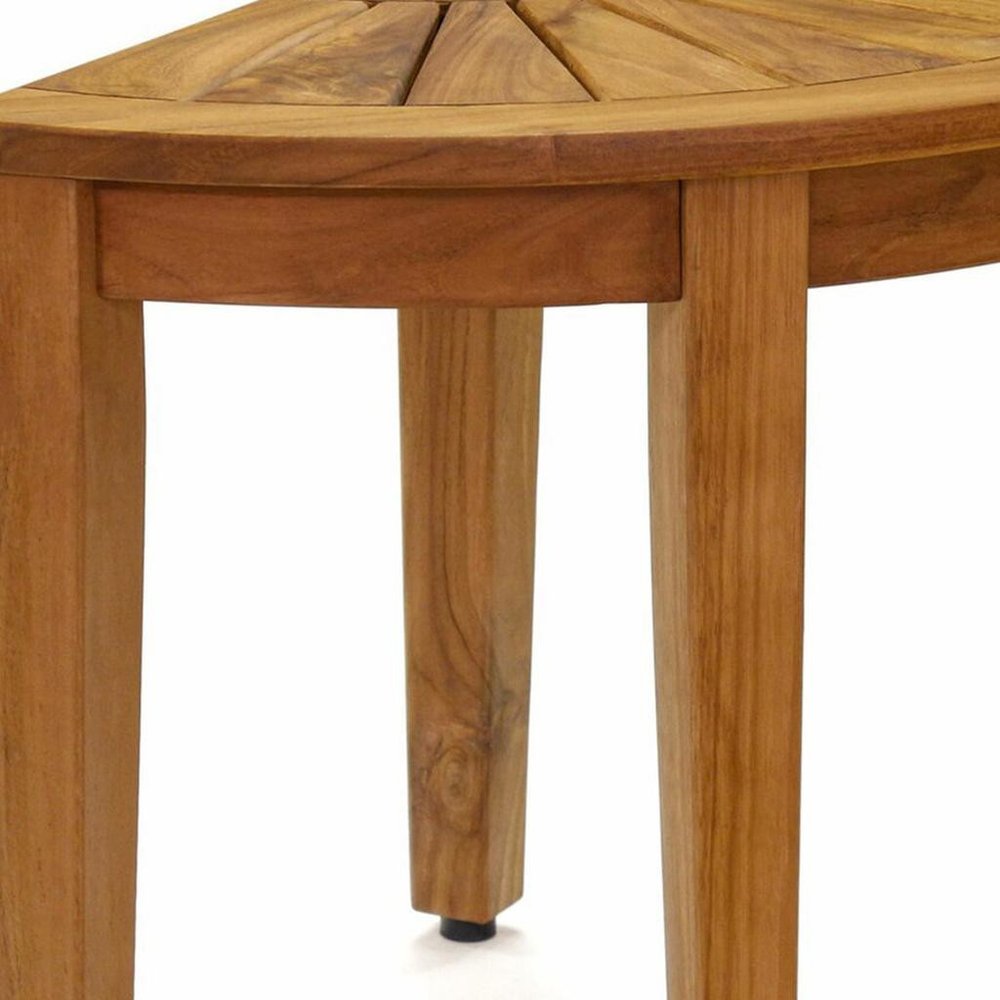 18" X 16" Brown Teak Corner Shower Bench