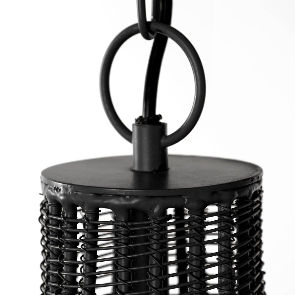 Black Four Light Metal Dimmable Chandelier With Black Shades