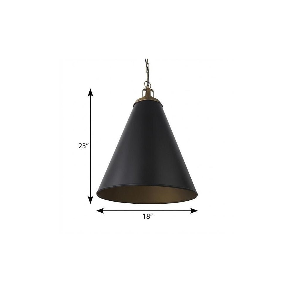 Black Metal Single Ceiling Light With Black Shades