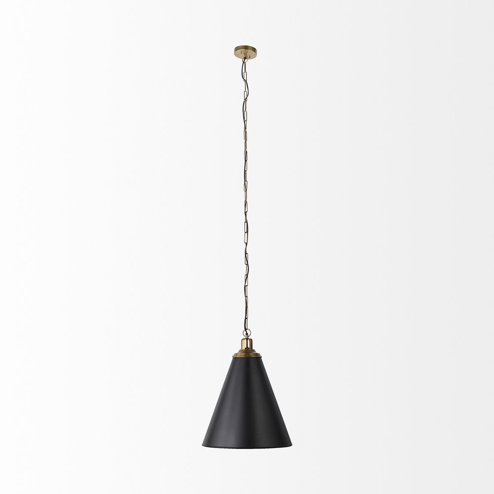 Black Metal Single Ceiling Light With Black Shades