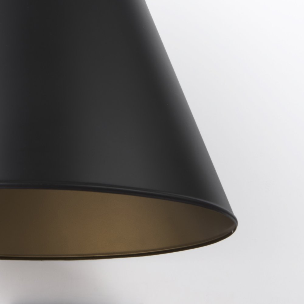 Black Metal Single Ceiling Light With Black Shades