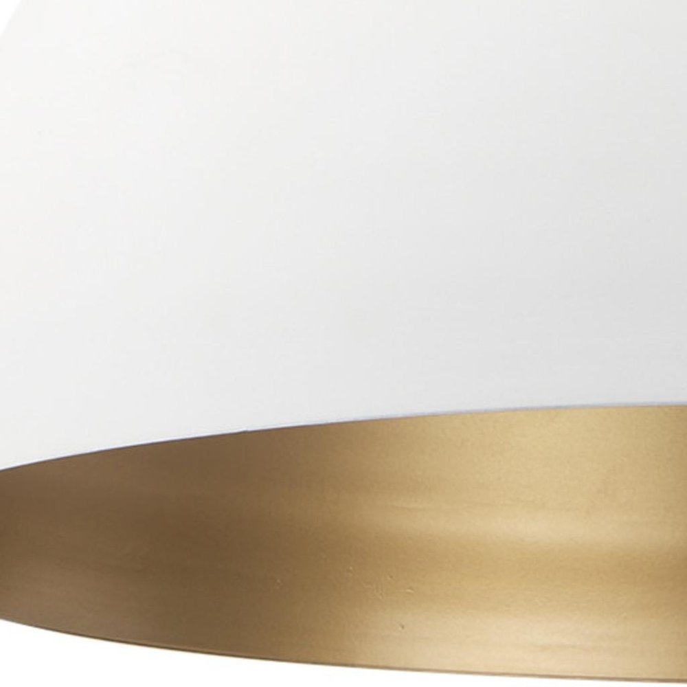 White Metal Single Ceiling Light With White Shades