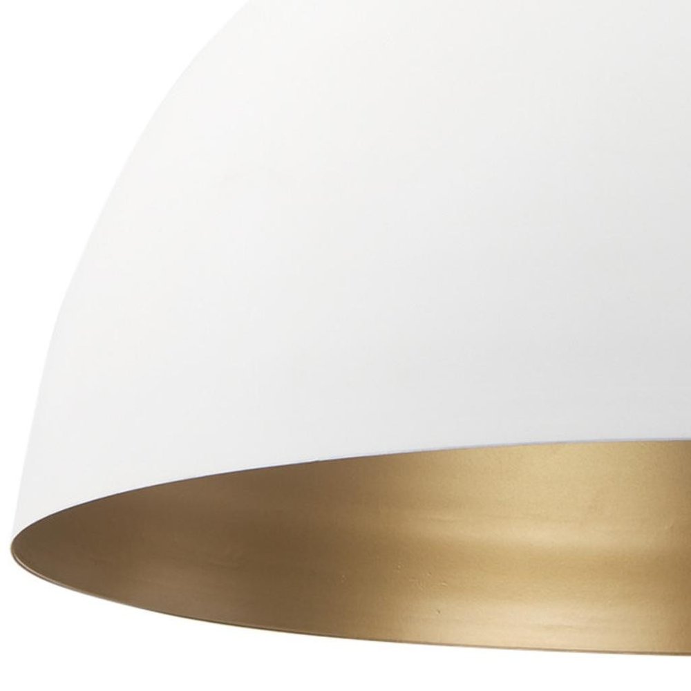 White Metal Single Ceiling Light With White Shades