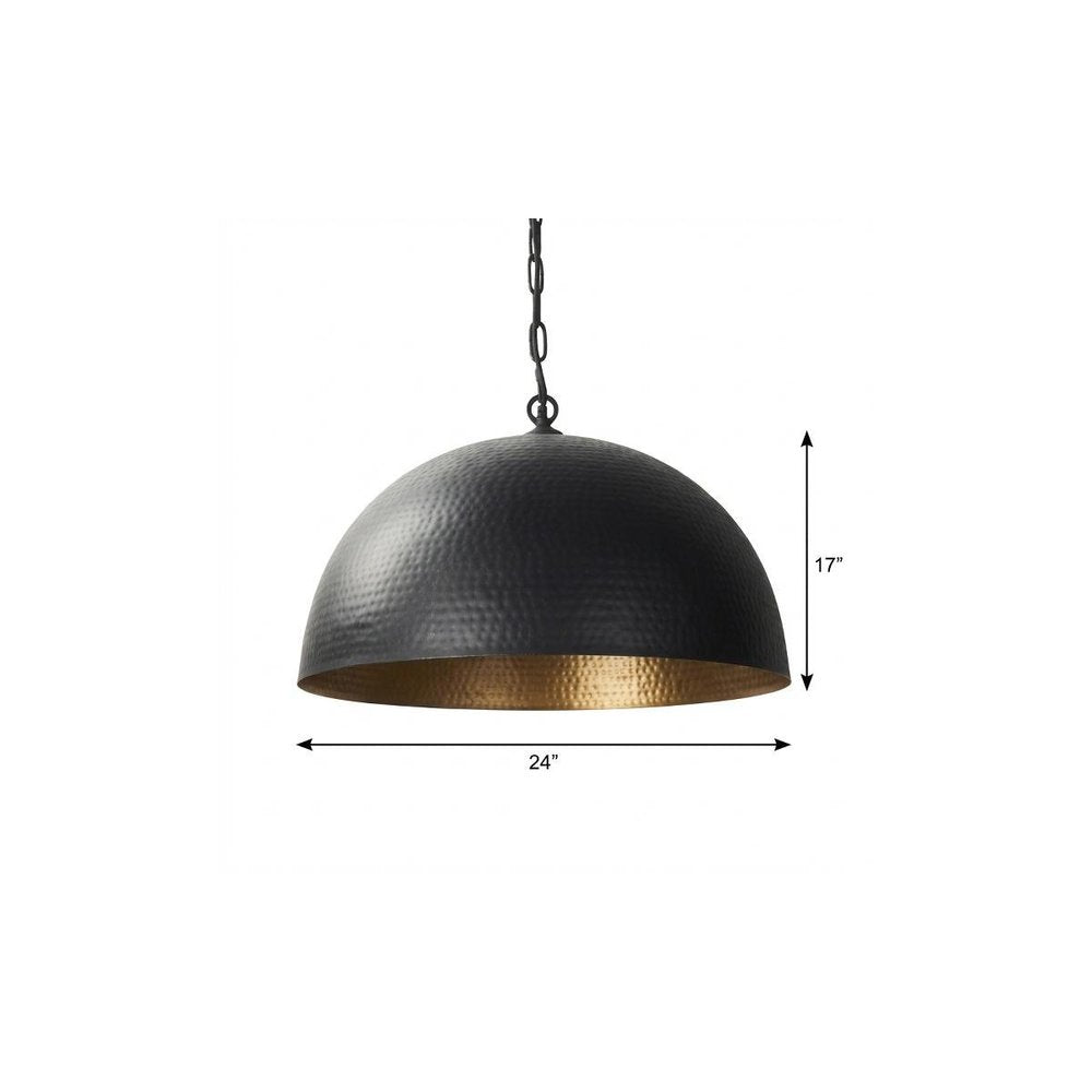 Black Metal Single Ceiling Light With Black Shades