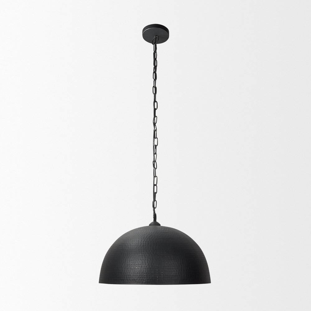 Black Metal Single Ceiling Light With Black Shades
