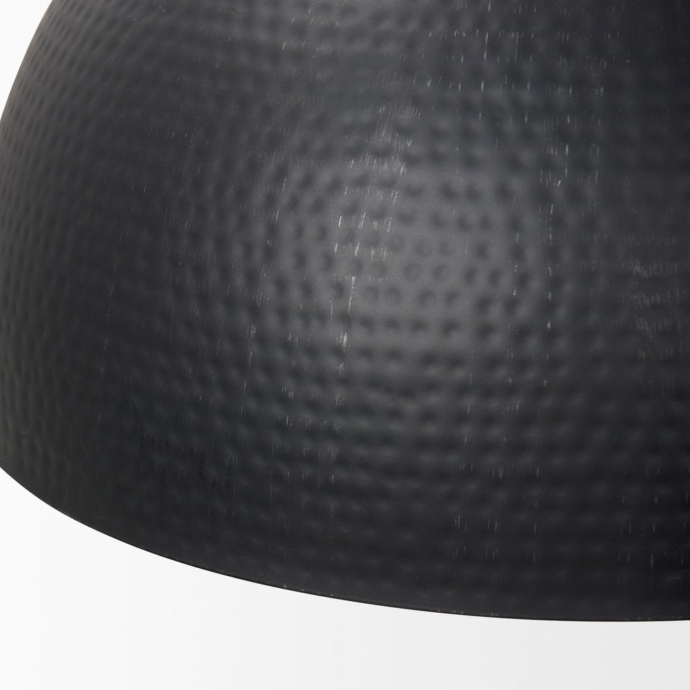 Black Metal Single Ceiling Light With Black Shades