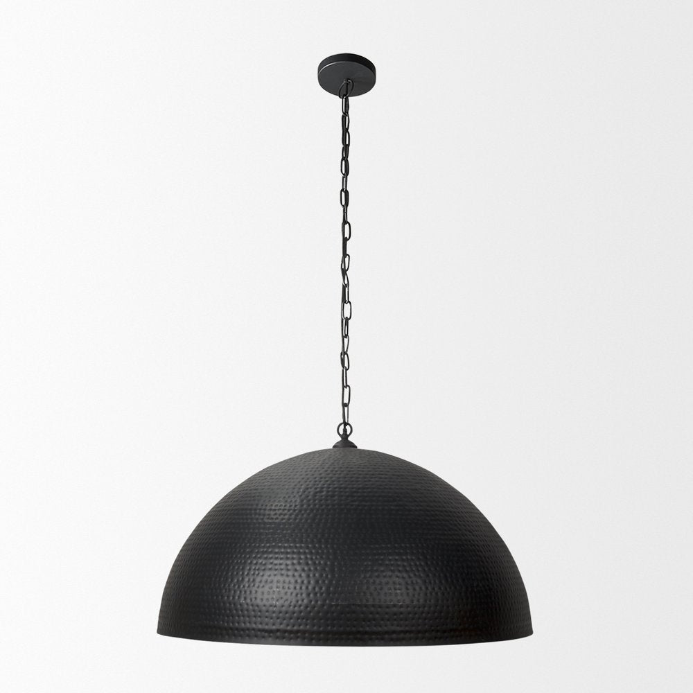 Black Metal Single Ceiling Light With Black Shades