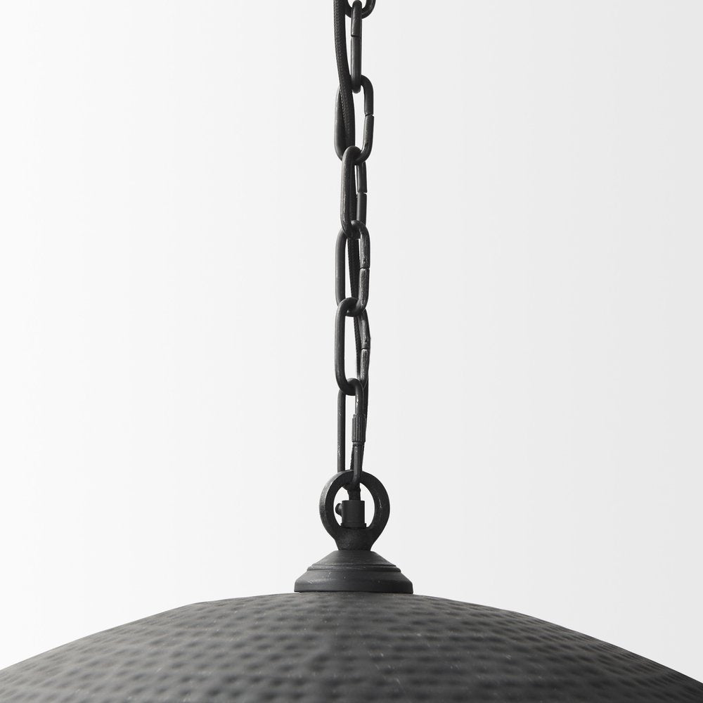 Black Metal Single Ceiling Light With Black Shades
