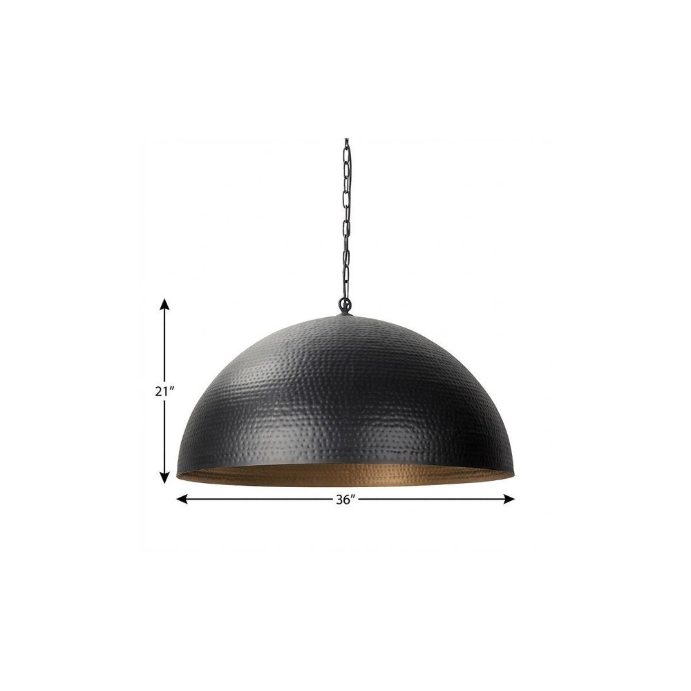 Black Metal Single Ceiling Light With Black Shades
