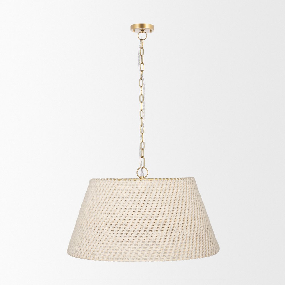 Taupe Metal Single Ceiling Light With Cream Shades