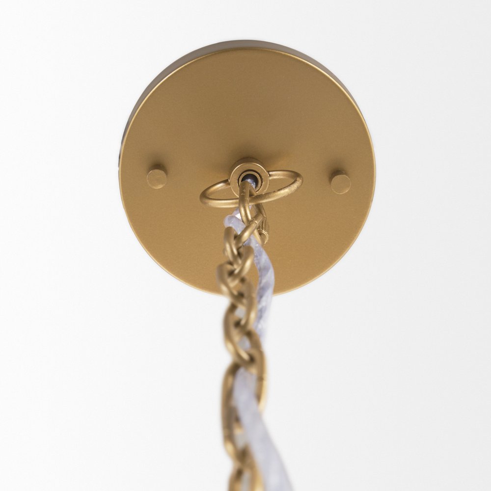 Taupe Metal Single Ceiling Light With Cream Shades
