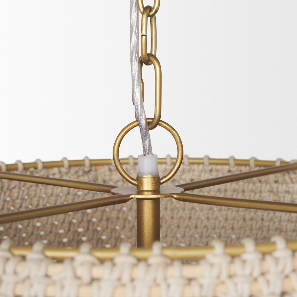 Taupe Metal Single Ceiling Light With Cream Shades