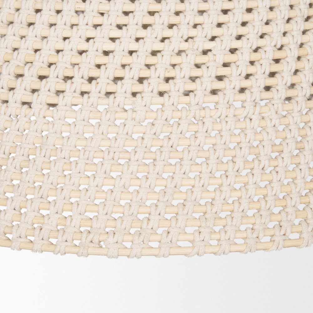 Taupe Metal Single Ceiling Light With Cream Shades
