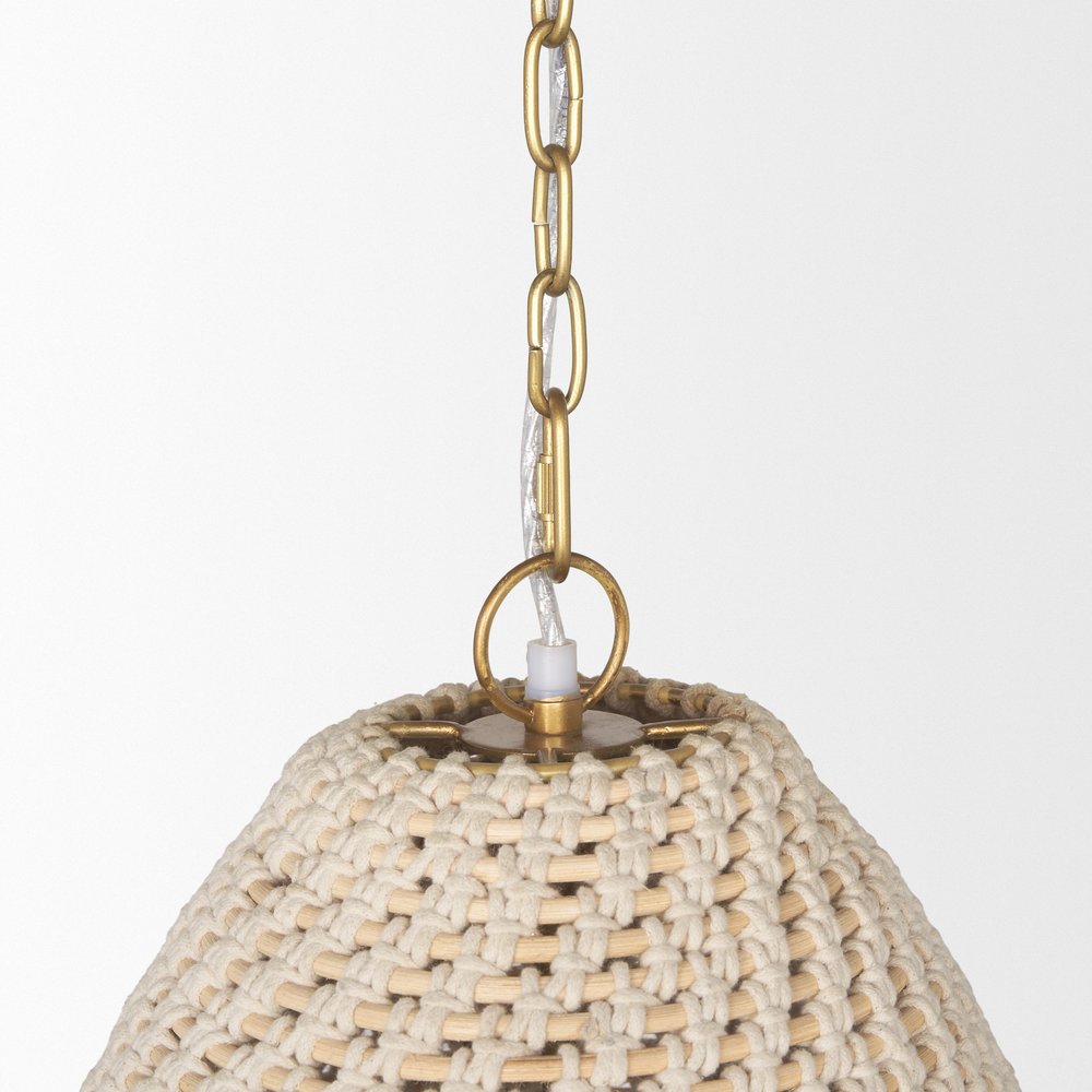 Taupe Metal Single Ceiling Light With Cream Shades