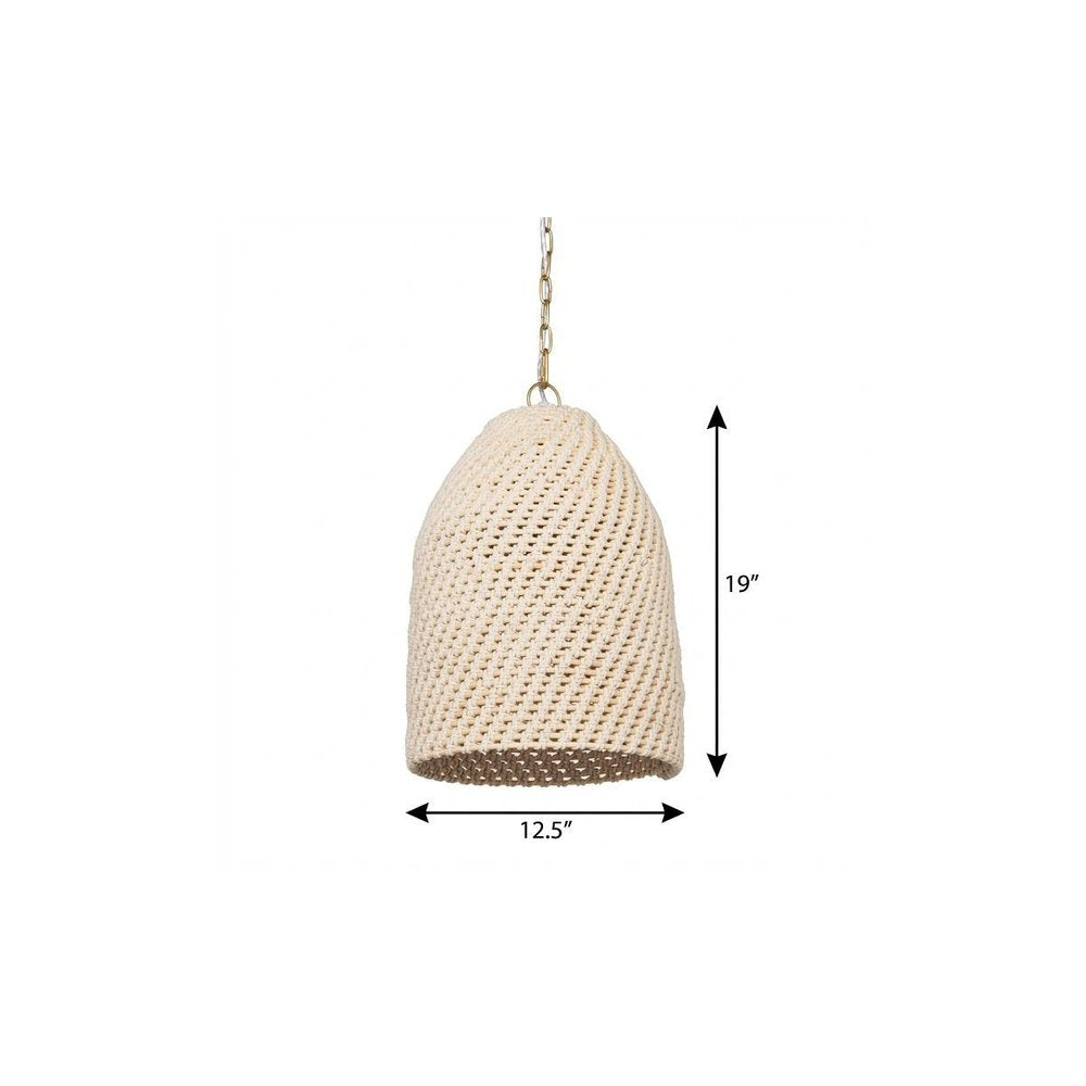 Taupe Metal Single Ceiling Light With Cream Shades
