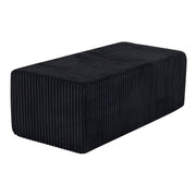 51" Black Corduroy Ottoman