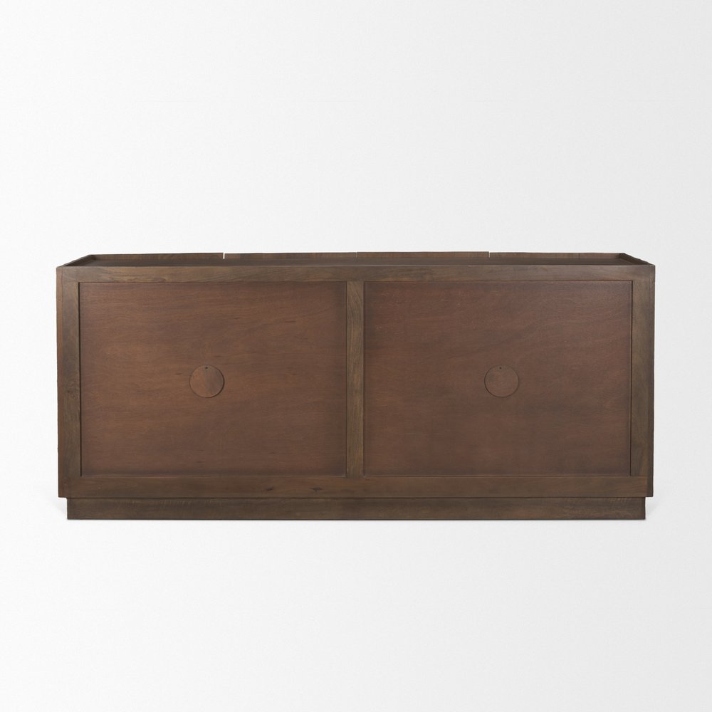 72" Brown Solid Wood Sideboard With Four Doors