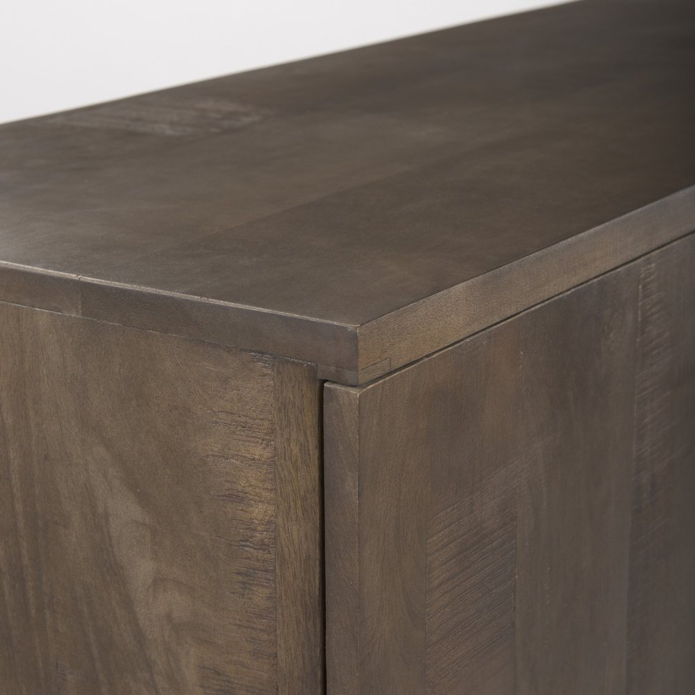 82" Brown Solid Wood Sideboard With Four Doors