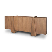 78" Brown Solid Wood Sideboard With Four Doors