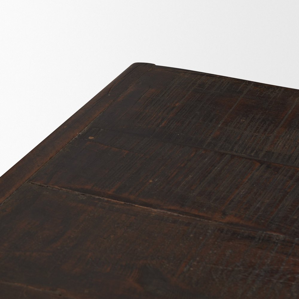 60" Brown Solid Wood Six Drawer Sideboard