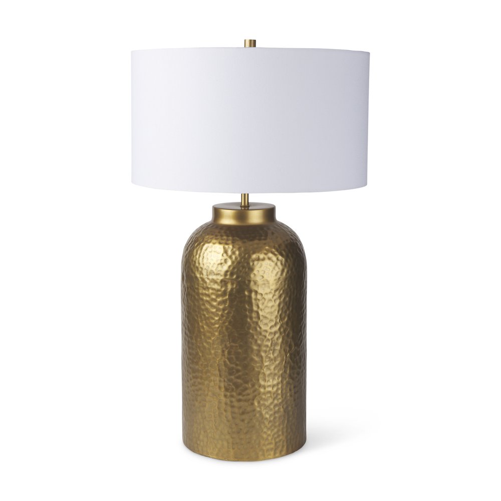 30" Gold Novelty Table Lamp With Drum Shade
