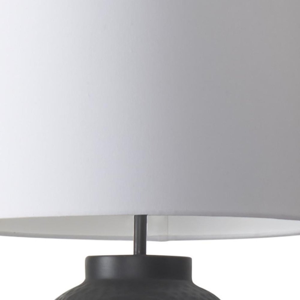 30" Black Novelty Table Lamp With Drum Shade