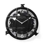 15" Black Metal Analog Round Wall Clock
