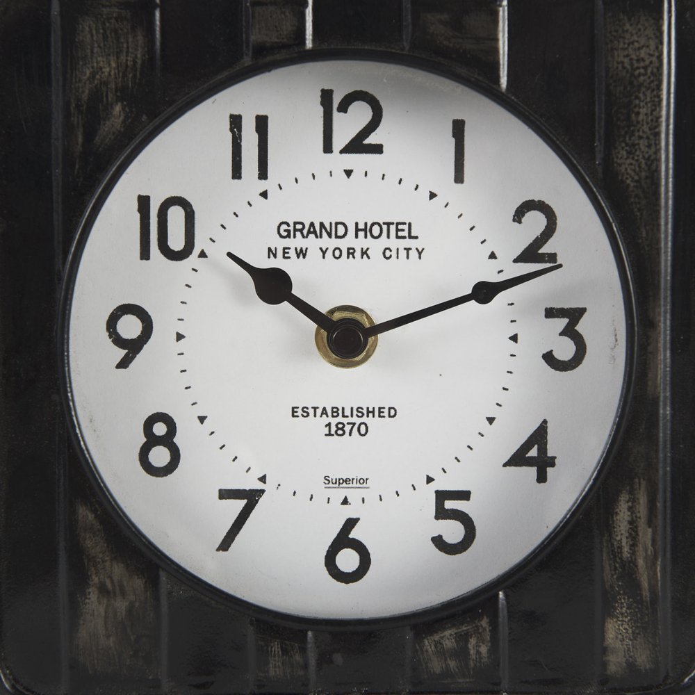6" Black Metal Analog Round Wall Clock