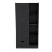 19" Black Wood Corner Accent Chest