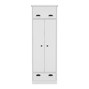 19" White Wood Corner Accent Chest