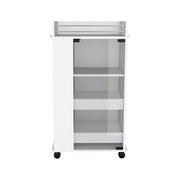 16" White Wood Bar Cart
