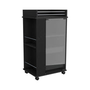 16" Black Wood Bar Cart