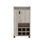 16" Gray Wood Bar Cart