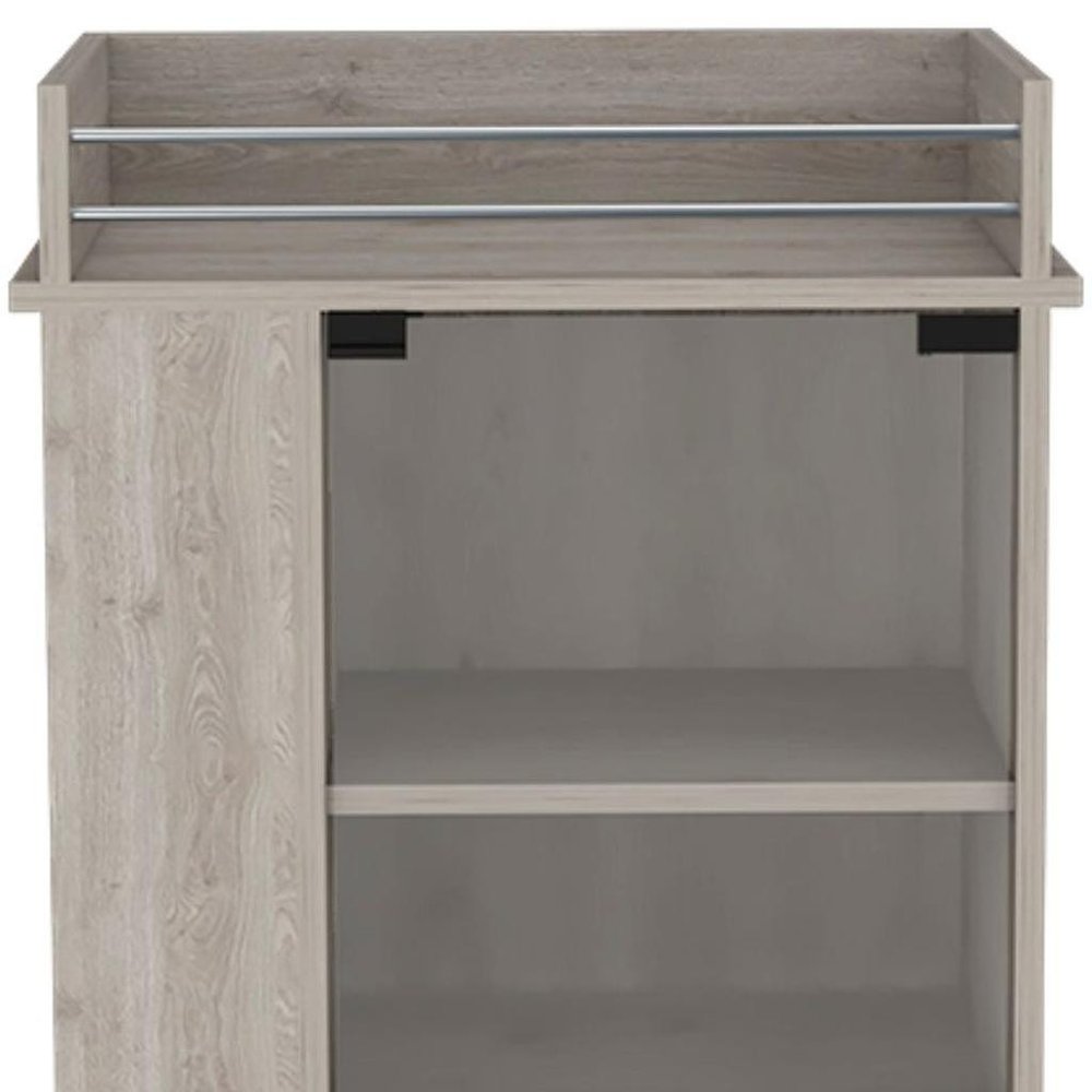 16" Gray Wood Bar Cart