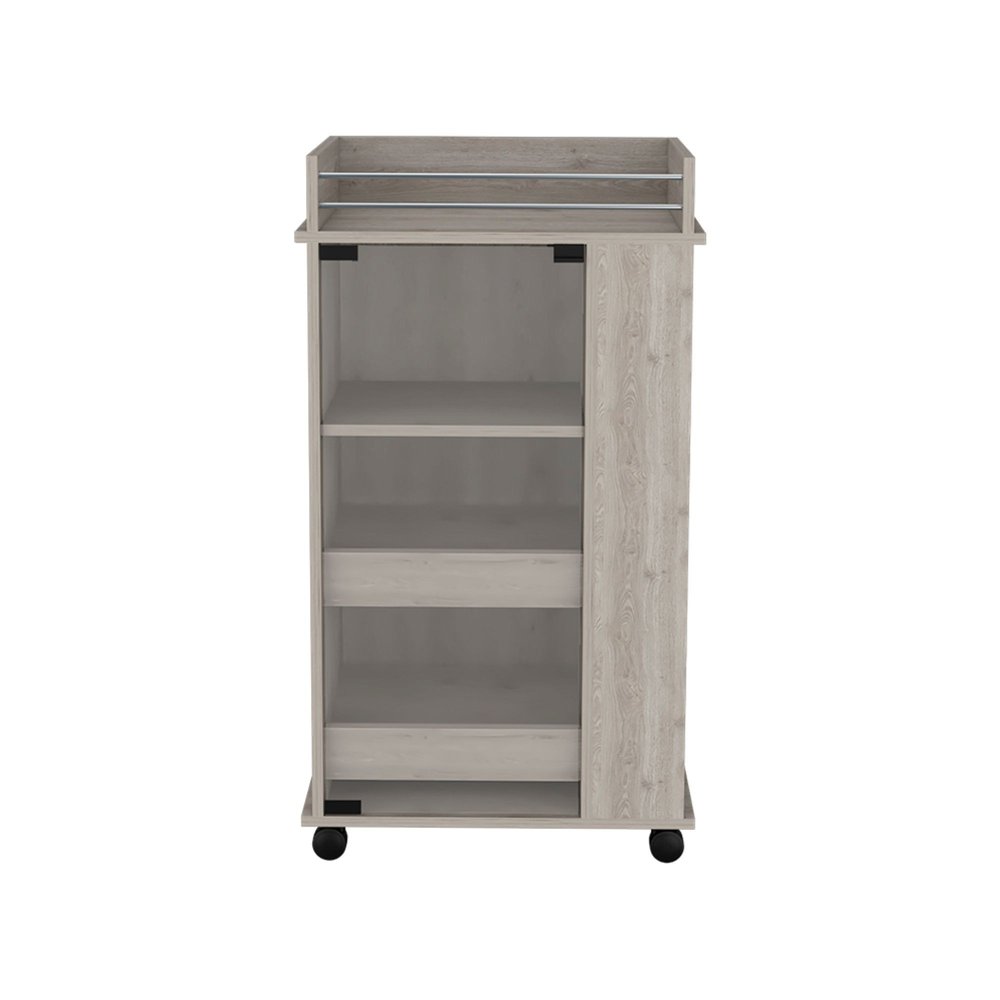 16" Gray Wood Bar Cart