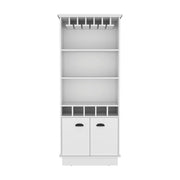 19" White Wood Bar Cart