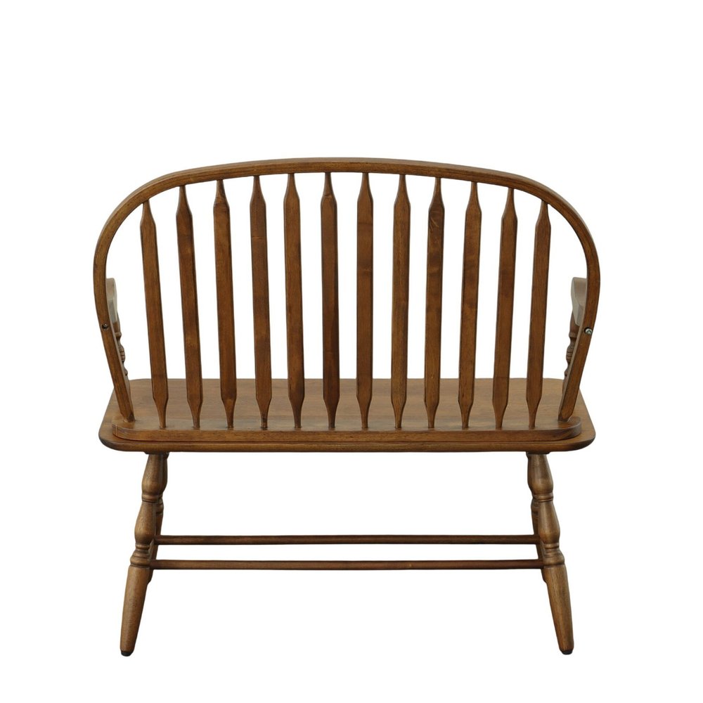 44" Black Wood Windsor Spindle Back Bench