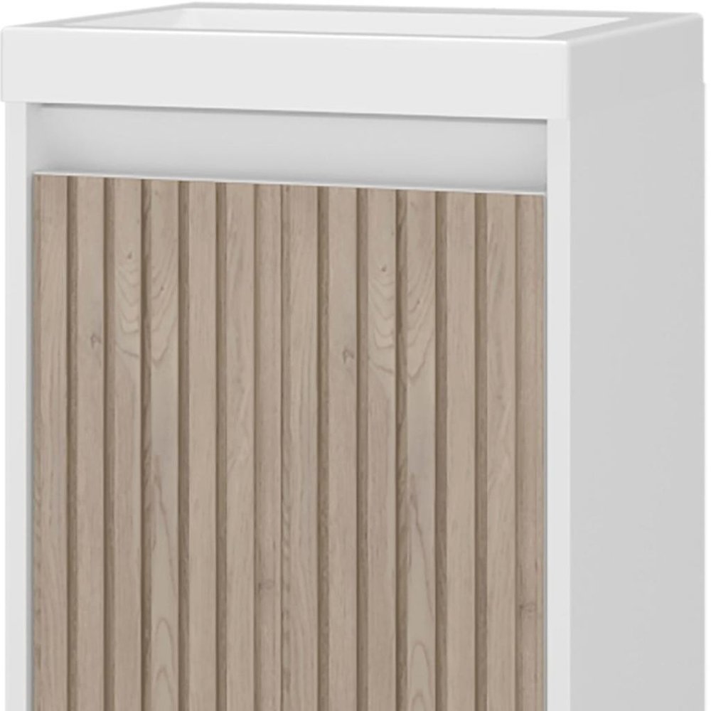 16" White Wood Freestanding Single Door Bathroom Vanity