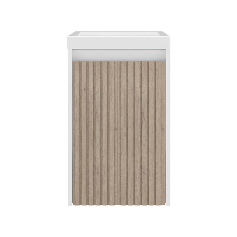 16" White Wood Freestanding Single Door Bathroom Vanity