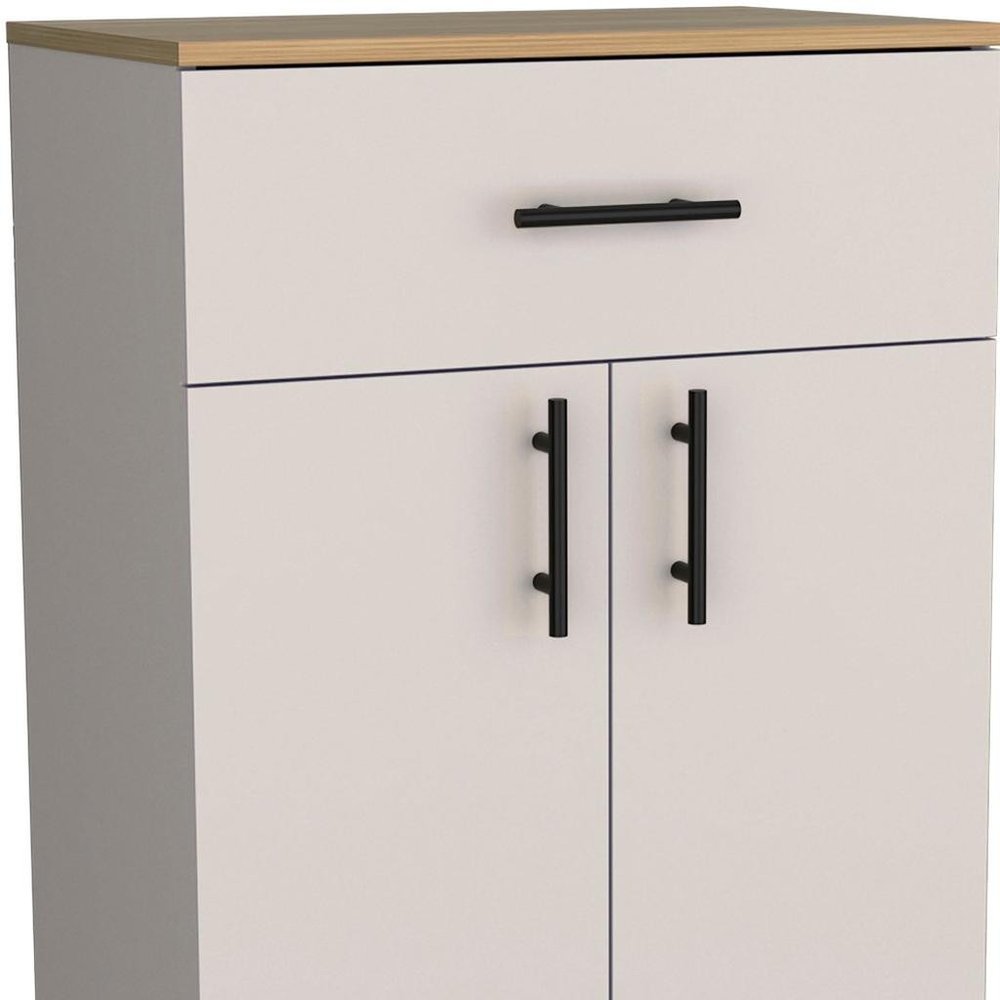 34" Ivory Wood Pantry Or Storage Closet