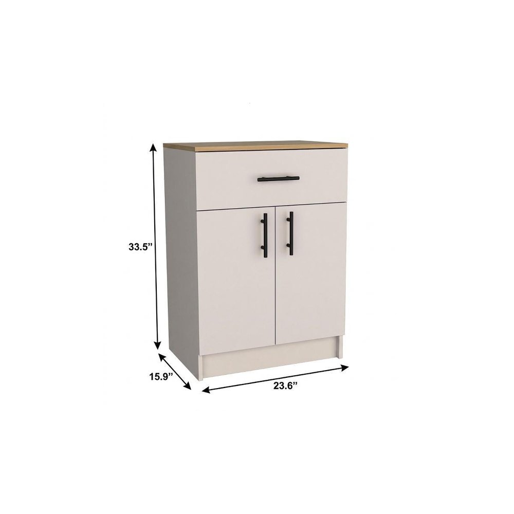 34" Ivory Wood Pantry Or Storage Closet