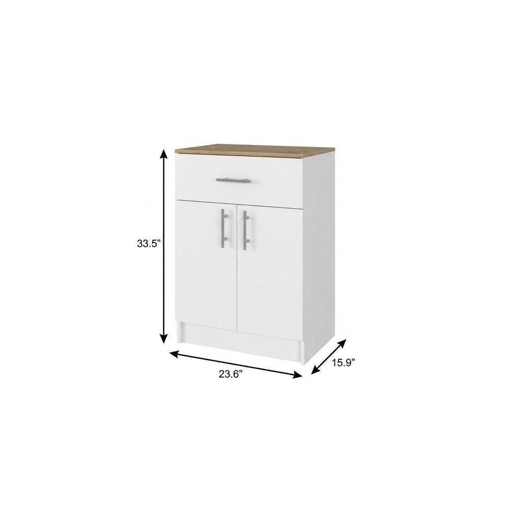 34" White Wood Pantry Or Storage Closet