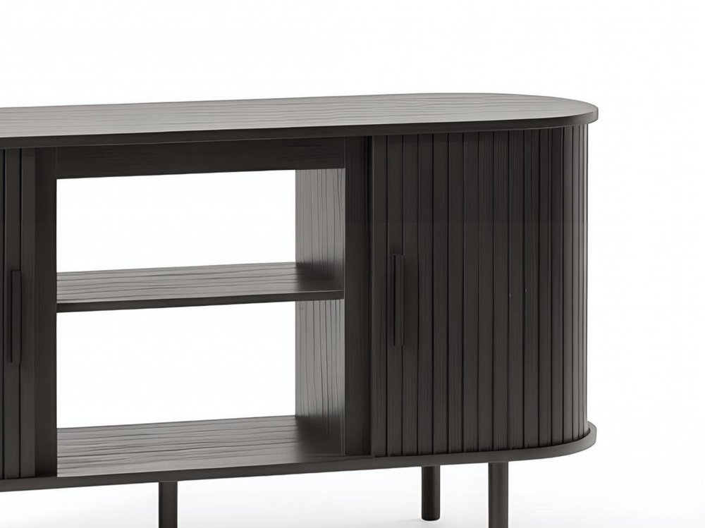 55" Black Wood Fireplace TV Stand With Fireplace