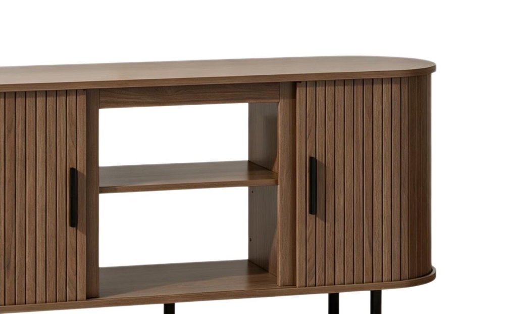 55" Brown Wood Fireplace TV Stand With Fireplace