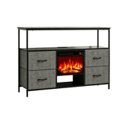 43" Black Wood Fireplace TV Stand With Fireplace