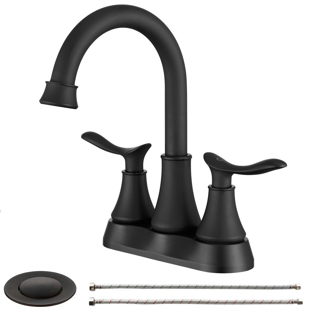 8" Black Stainless Steel Centerset Faucet