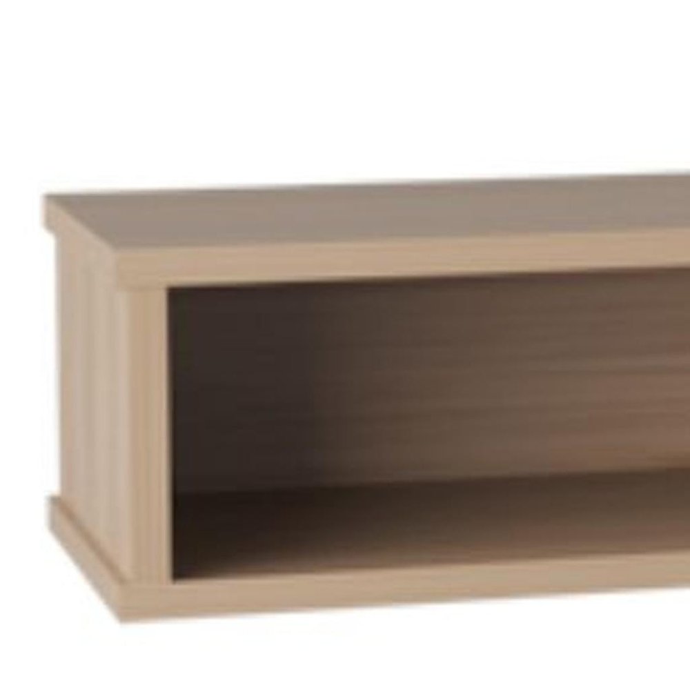 71" Beige Wood Enclosed and Open Storage Entertainment Center