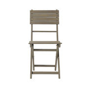 Outdoor Foldable Wood Dining Chair With Slat Design (Set of 2)